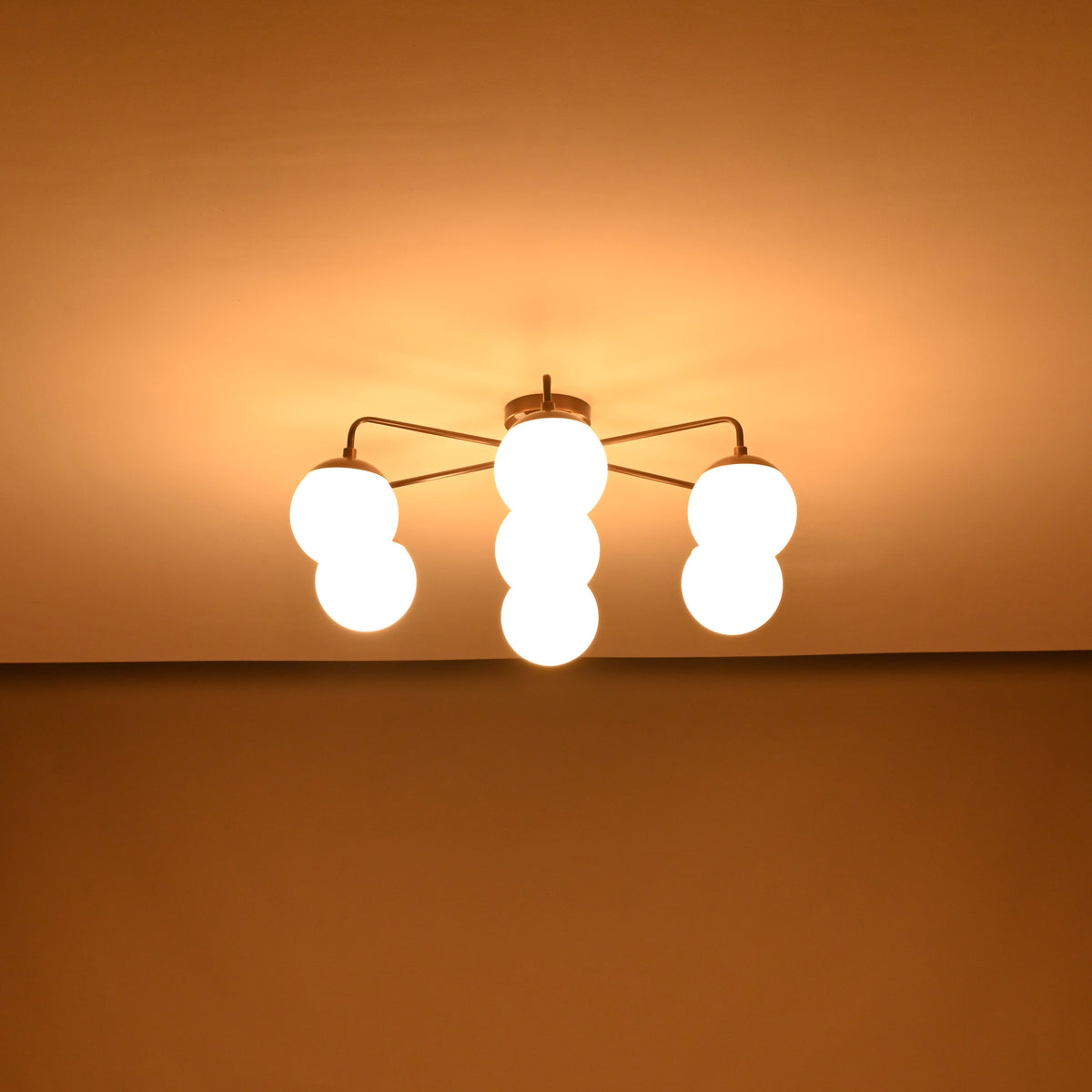 Berlin Halo - Flush Mount Brass Chandelier - 7 Lights - 32467