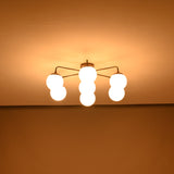 Berlin Halo - Flush Mount Brass Chandelier - 7 Lights - 32467