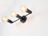 Three-light wall-mounted brass fixture for hallway or vanity