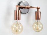 Mid-century two-light brass wall light - Milan Halo