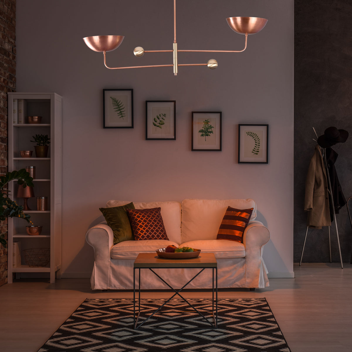 Havana Ortbital  -  Uplifting Brass Chandelier - 2 Lights - 32255