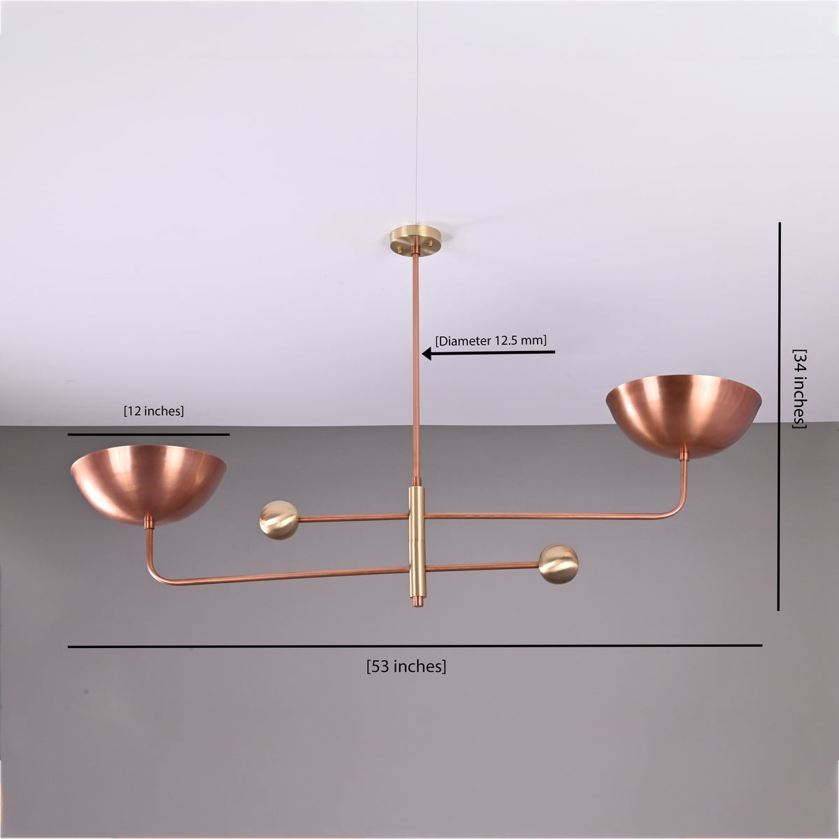 Havana Ortbital  -  Uplifting Brass Chandelier - 2 Lights - 32255