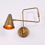 Modern Industrial Wall Sconce with Pivot Arm and Adjustable Light | Customizable Geometric Fixture - 32594