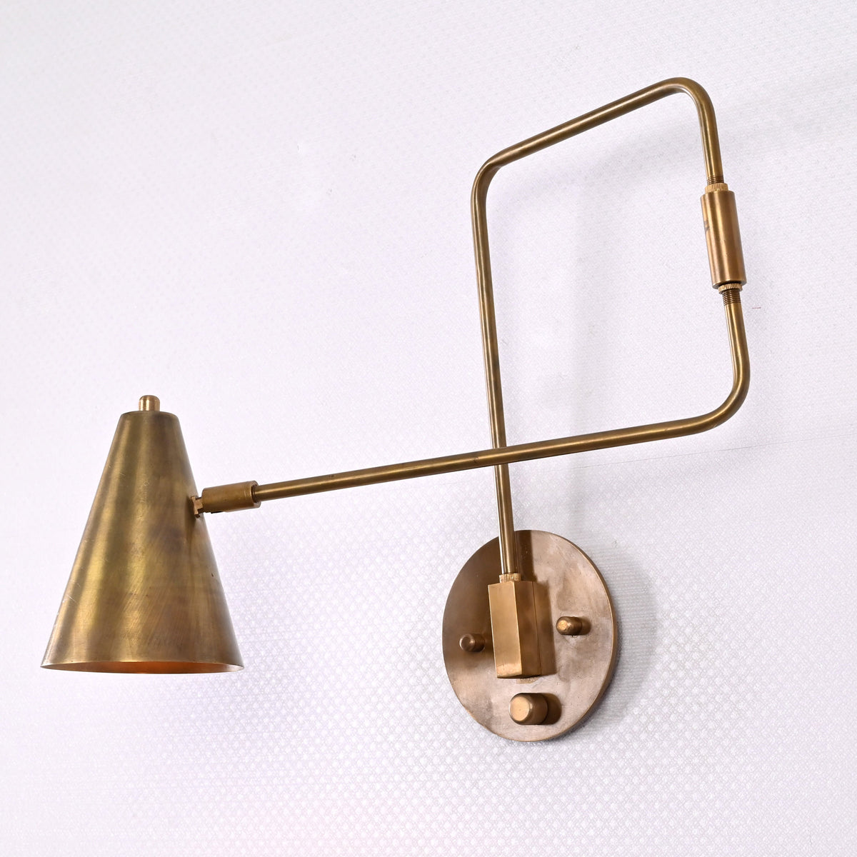 Modern Industrial Wall Sconce with Pivot Arm and Adjustable Light | Customizable Geometric Fixture - 32594