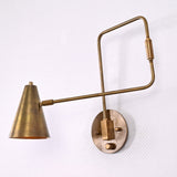 Modern Industrial Wall Sconce with Pivot Arm and Adjustable Light | Customizable Geometric Fixture - 32594