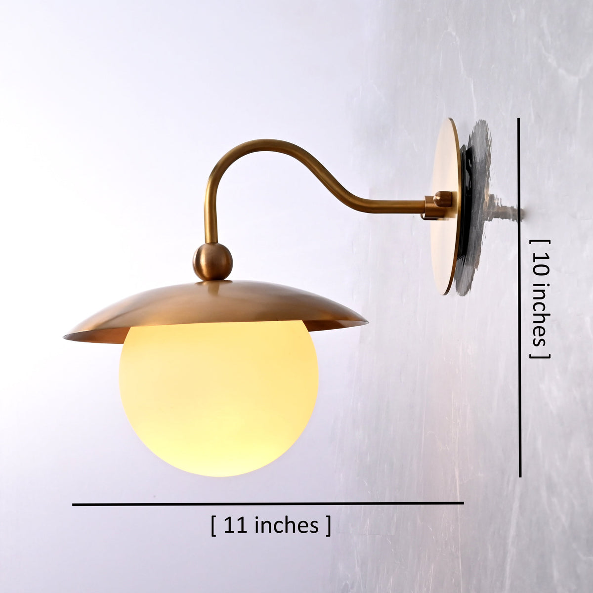 Verona Arc - Glass Orb Wall Sconce - 11" - 32607