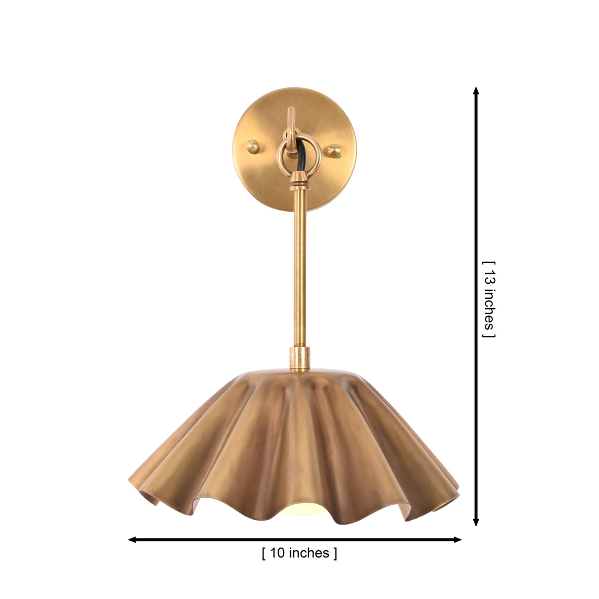 Siena Petalia – Scalloped Brass Wall Sconce – 1-Light – 10" x 13"