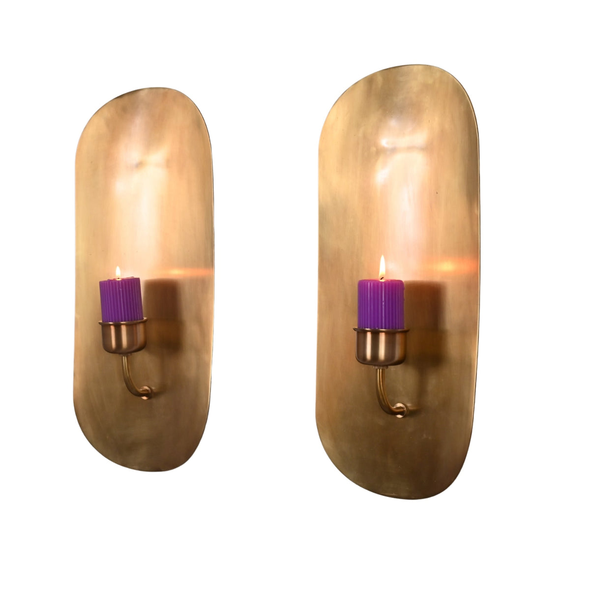 Verona Heritage – Brass Wall Candle Holder – Sculptural Minimal Candle Sconce – 18.5" – Model 32845