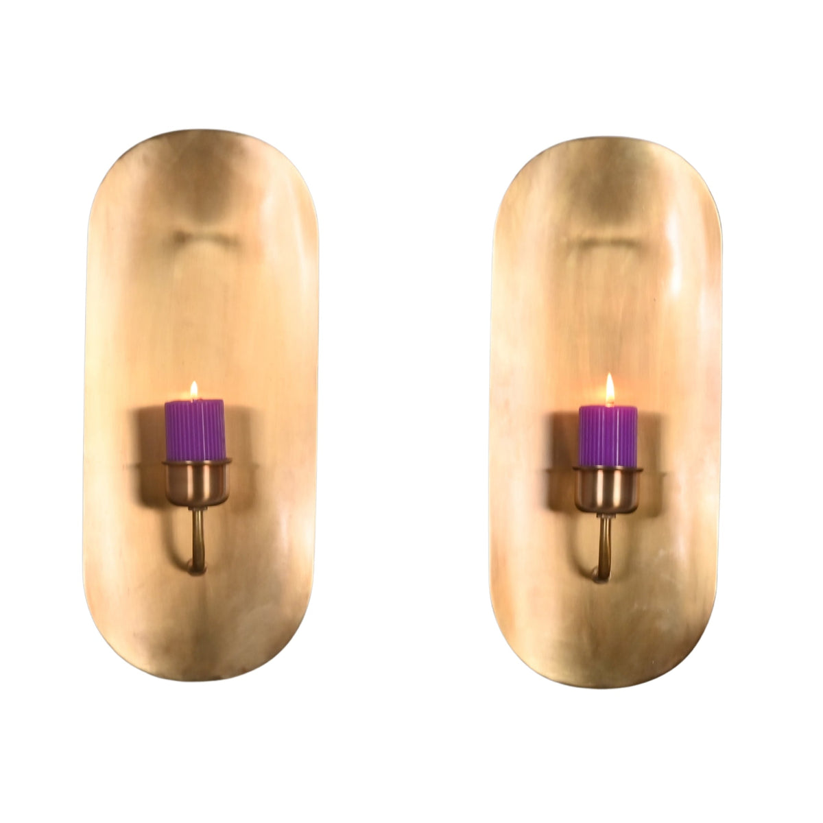 Verona Heritage – Brass Wall Candle Holder – Sculptural Minimal Candle Sconce – 18.5" – Model 32845