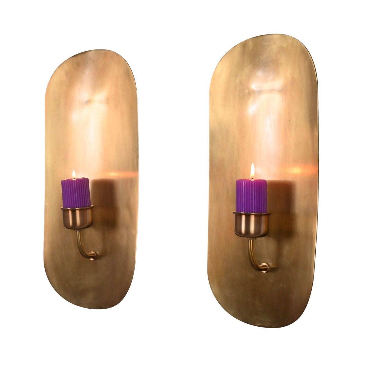 Verona Heritage – Brass Wall Candle Holder – Sculptural Minimal Candle Sconce – 18.5" – Model 32845