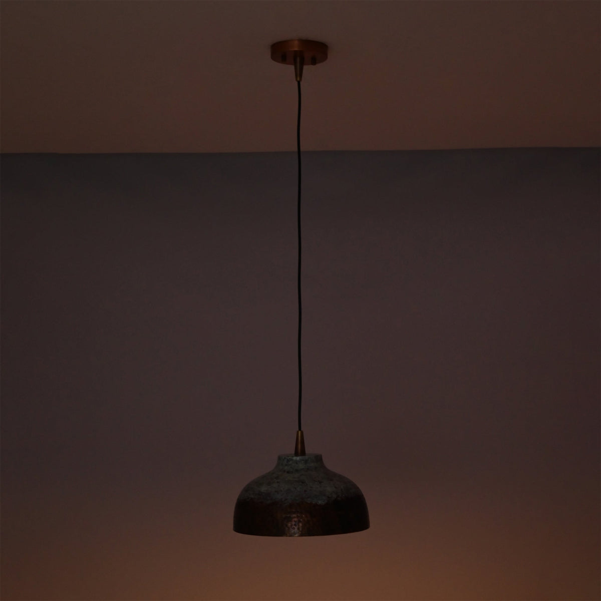 Luna Artisan Hammered Copper Pendant Light – 12 Inch – Model 33203