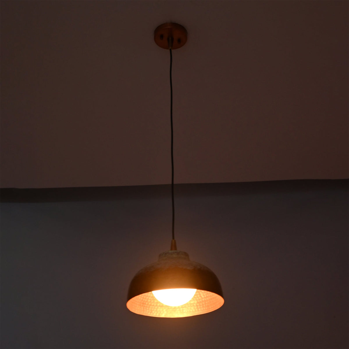 Luna Artisan Hammered Copper Pendant Light – 12 Inch – Model 33203