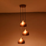 Siena Cascade – Hammered Copper Pendant Chandelier – 3-Light – 16" x 48" – 33221