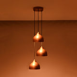 Siena Cascade – Hammered Copper Pendant Chandelier – 3-Light – 16" x 48" – 33221