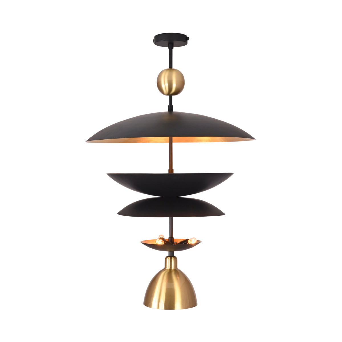 Athens Discus  -  Mid-Century Tiered Disc Chandelier - 9 Lights - 33245