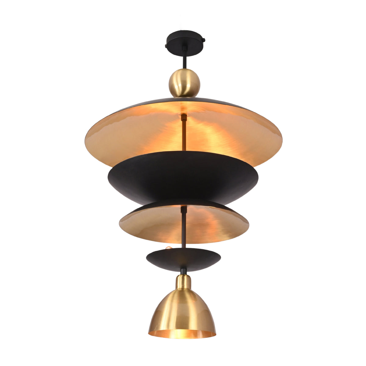 Athens Discus  -  Mid-Century Tiered Disc Chandelier - 9 Lights - 33245