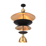 Athens Discus  -  Mid-Century Tiered Disc Chandelier - 9 Lights - 33245