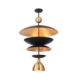 Athens Discus  -  Mid-Century Tiered Disc Chandelier - 9 Lights - 33245