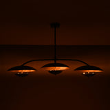Astra Halo 3 Light Black Chandelier with Warm Reflective Shades 33276
