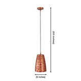 Red Copper Patterned Pendant Lamp – Kitchen Island Dining Ceiling Light – Model 33304