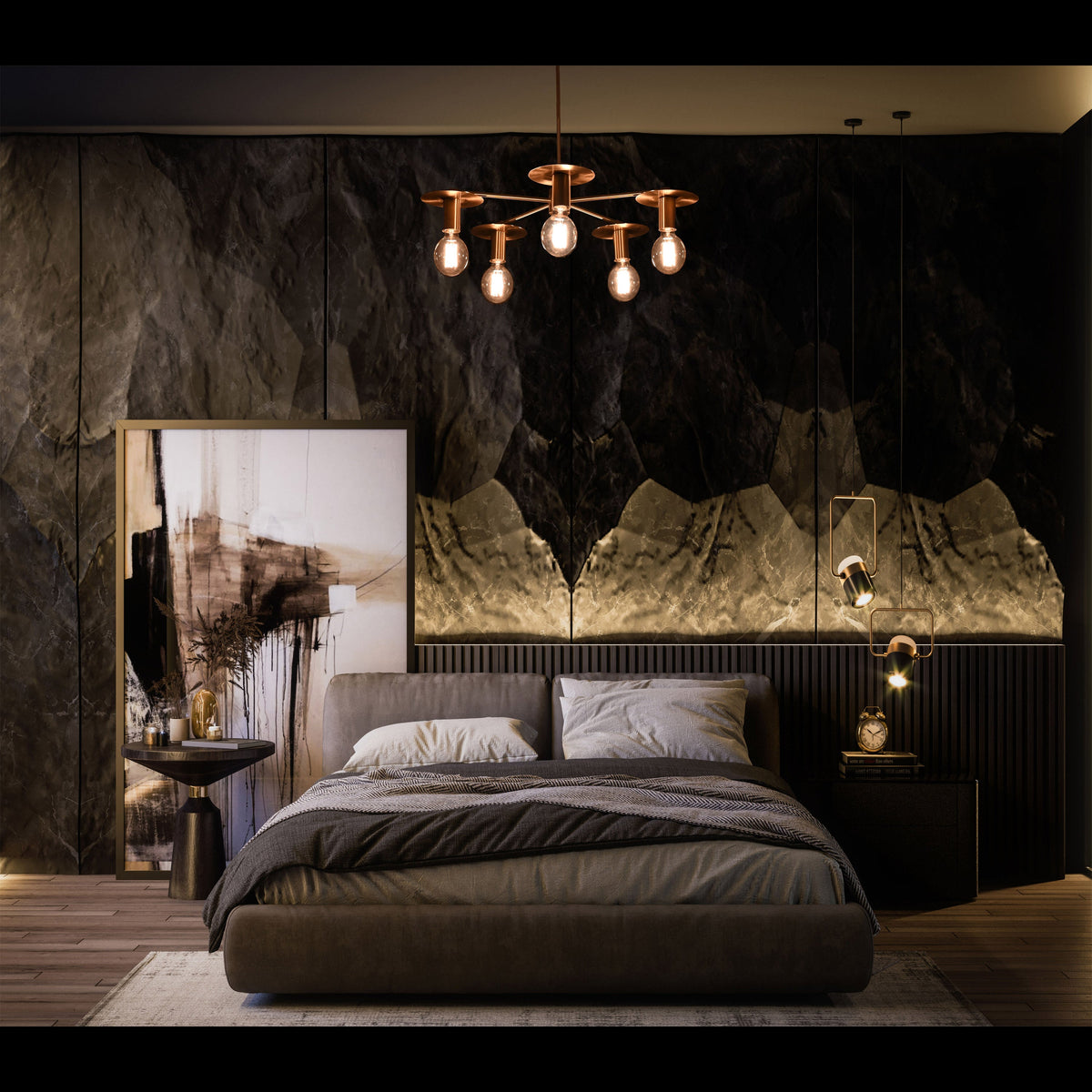 Milan Beacon - Brass Chandelier - 5 Lights - 32188