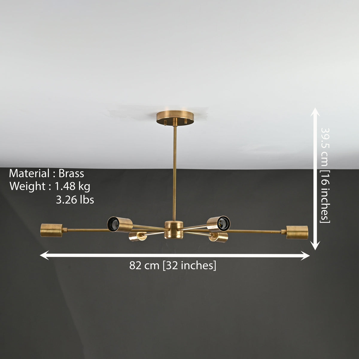Tokyo Vector - Brass Chandelier - 6 Lights - 32191