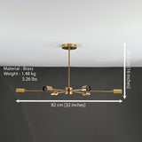 Tokyo Vector - Brass Chandelier - 6 Lights - 32191