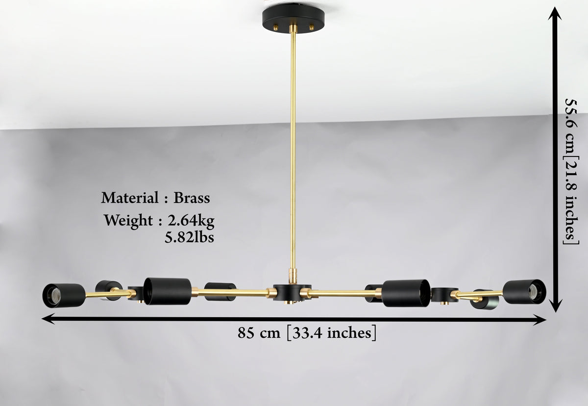 Milan Linea - Brass Chandelier - 8 Lights - 32168