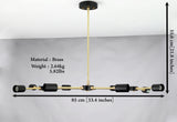 Milan Linea - Brass Chandelier - 8 Lights - 32168