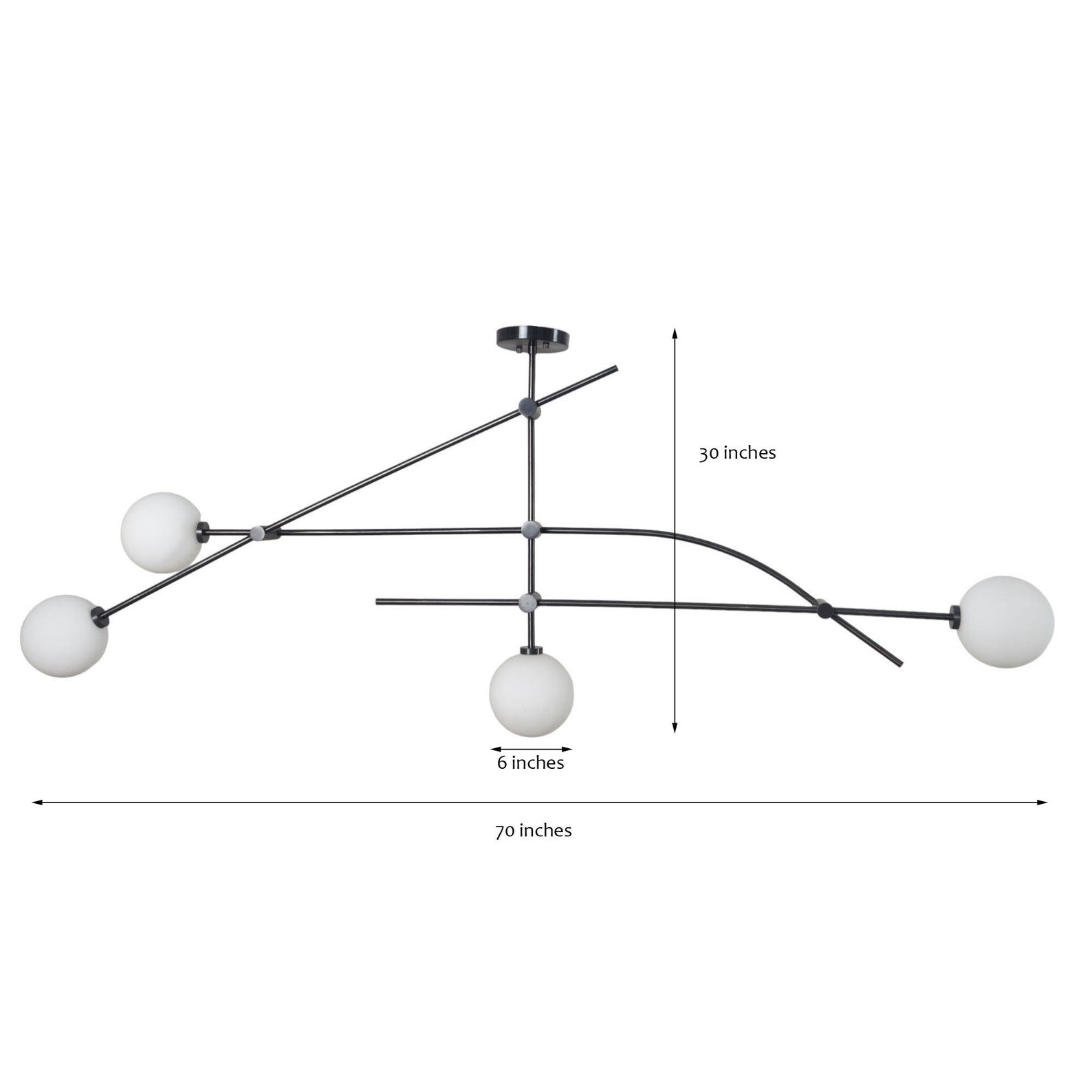 Size guide for Lisbon Halo - Brass Chandelier - 4 Lights - 62588