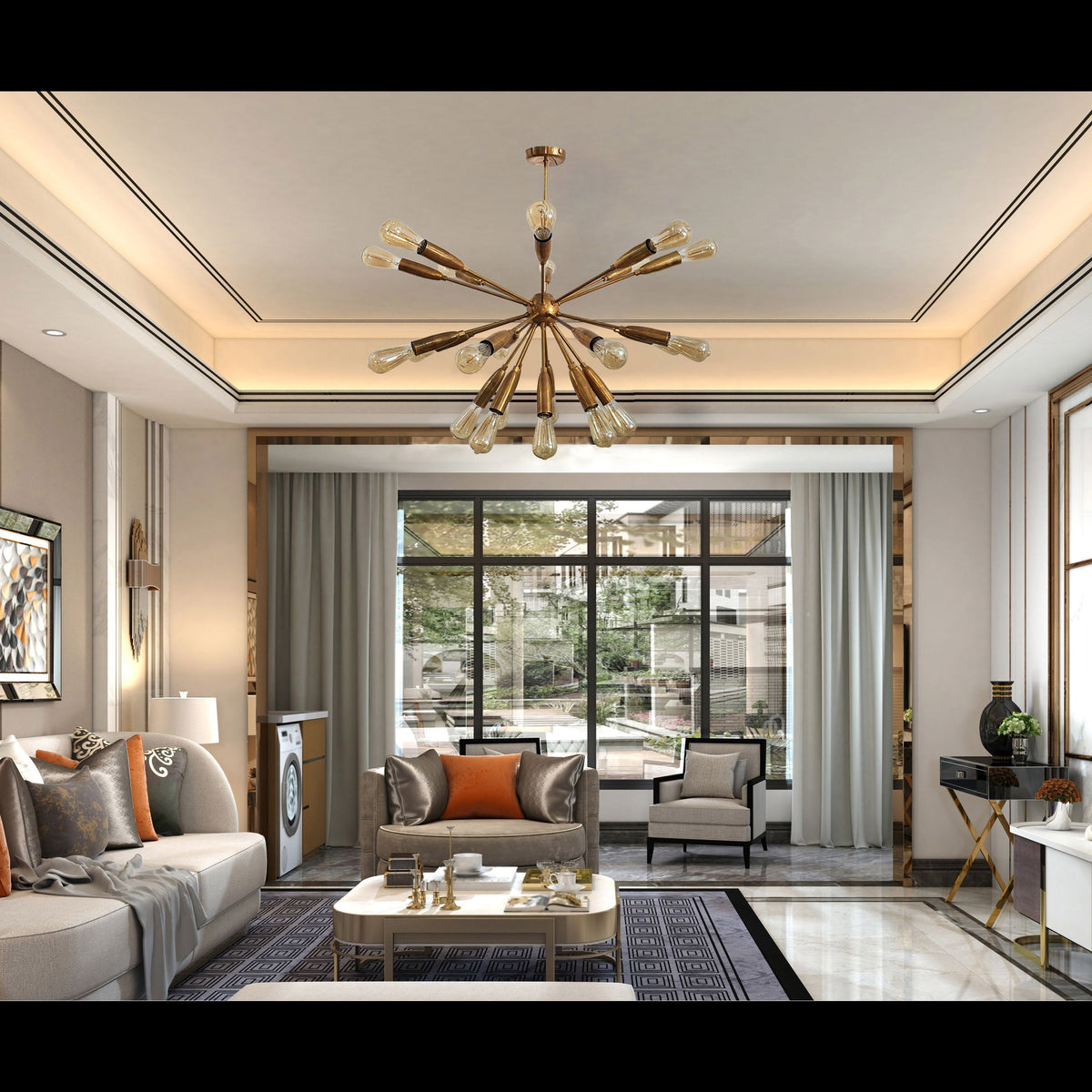 Oslo Nova Mid-century Chandelier - 24 Lights - 32125