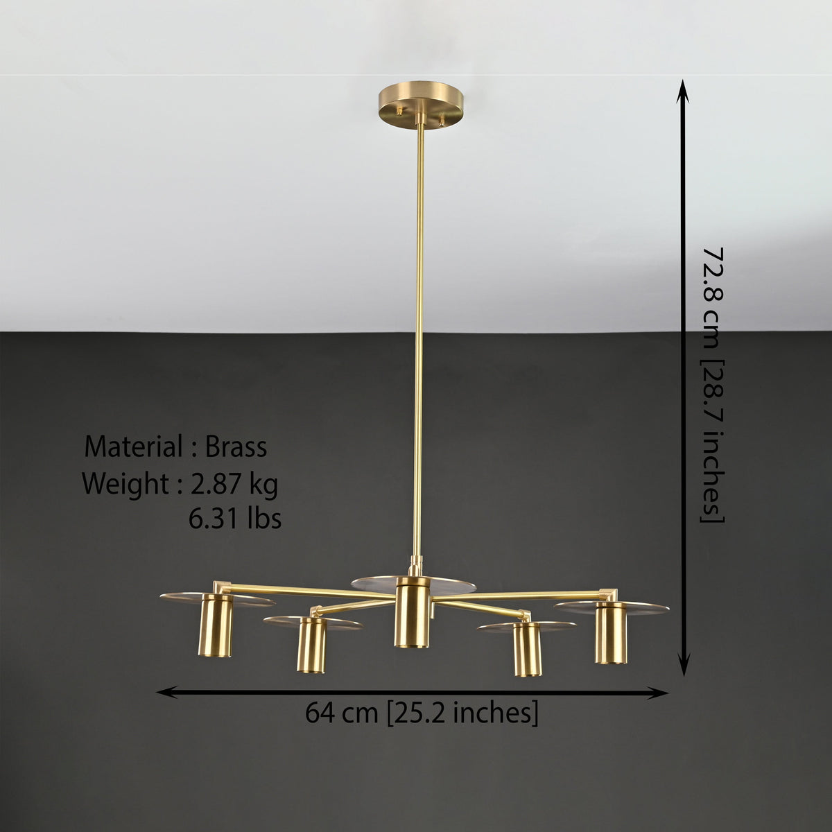 Milan Beacon - Brass Chandelier - 5 Lights - 32188