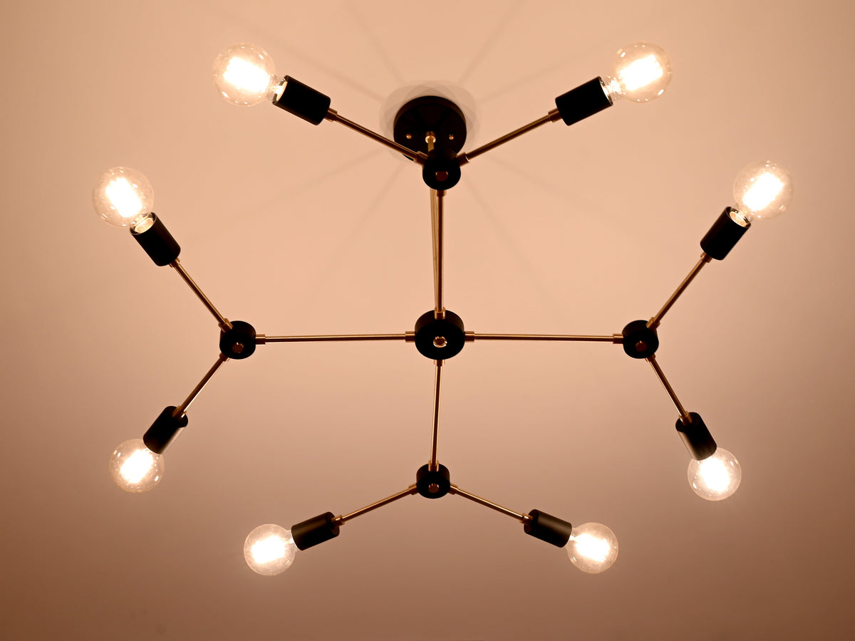 Milan Linea - Brass Chandelier - 8 Lights - 32168