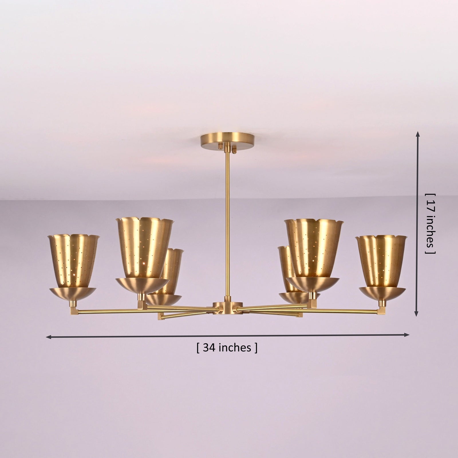 Size guide for Cairo Discus  -  Uplifting Chandelier - 6 Lights - 33143