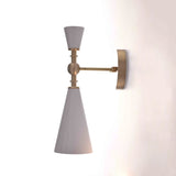 Copenhagen Cone Wall Sconce – White Enamel Shade With Brushed Brass Arm – Model 72207