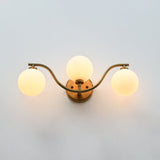 Sorrento Triple Globe Brass Wall Sconce – Brass Patina Vanity & Bedroom Light 72253