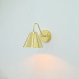 Venice Solid Brass Cone Wall Sconce – Curved Arm Reading Light 72262