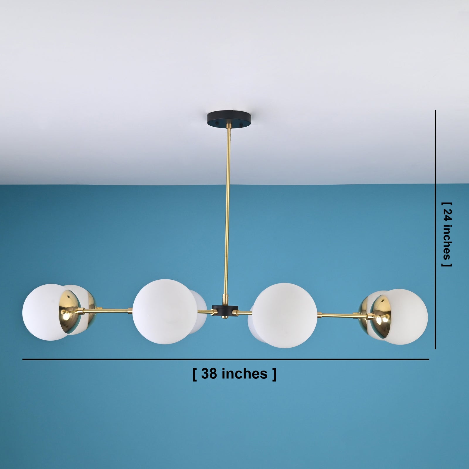 Size guide for Oslo Halo Mid-century Chandelier - 8 Lights - 33110