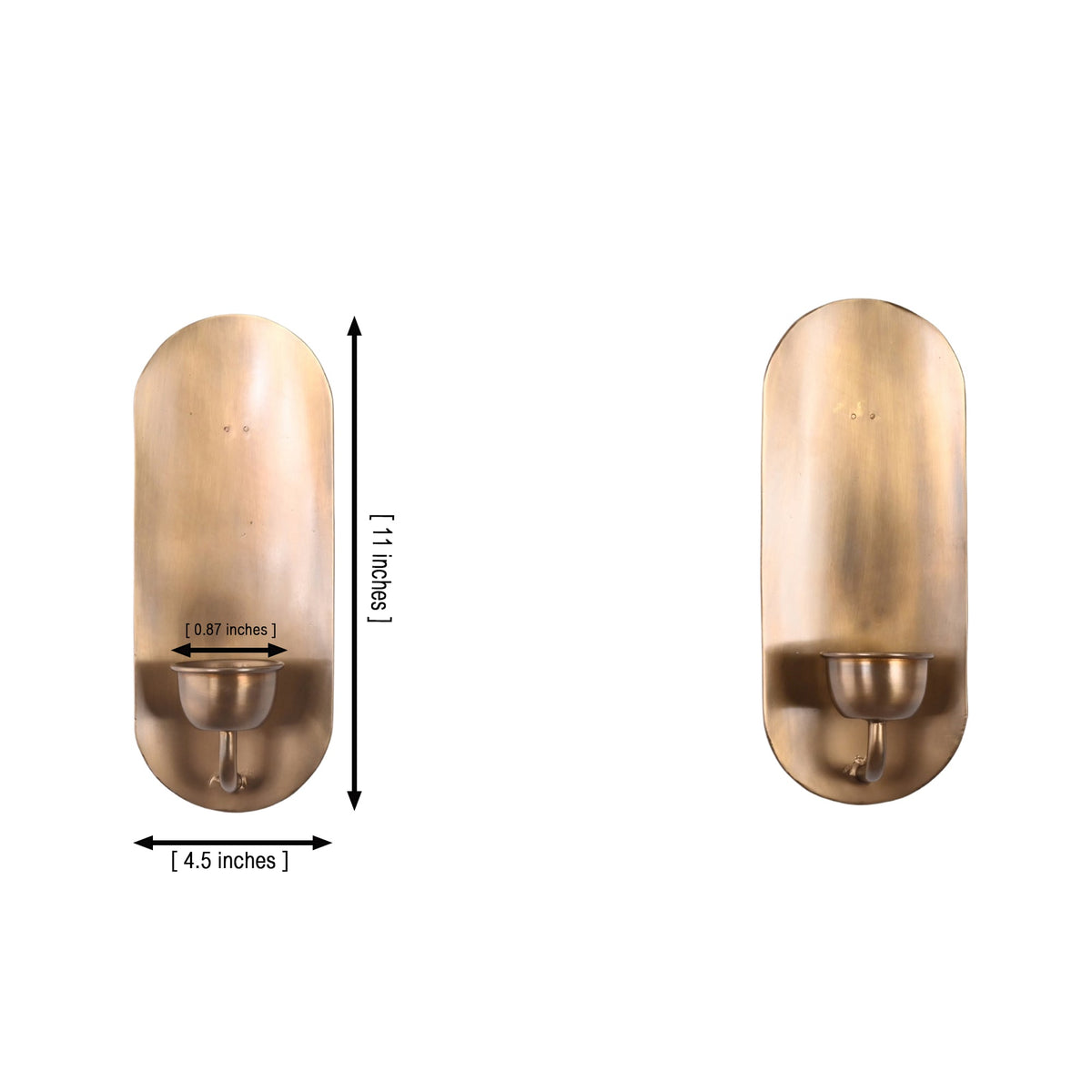 Size guide for Alden Modern Brass Candle Wall Sconce – Decorative Pillar Candle Holder – 11 Inch – Model 32830