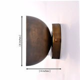 Dimension diagram of the Alden Modern Dome Wall Sconce showing a 6-inch width, 6-inch height, and 4-inch projection.