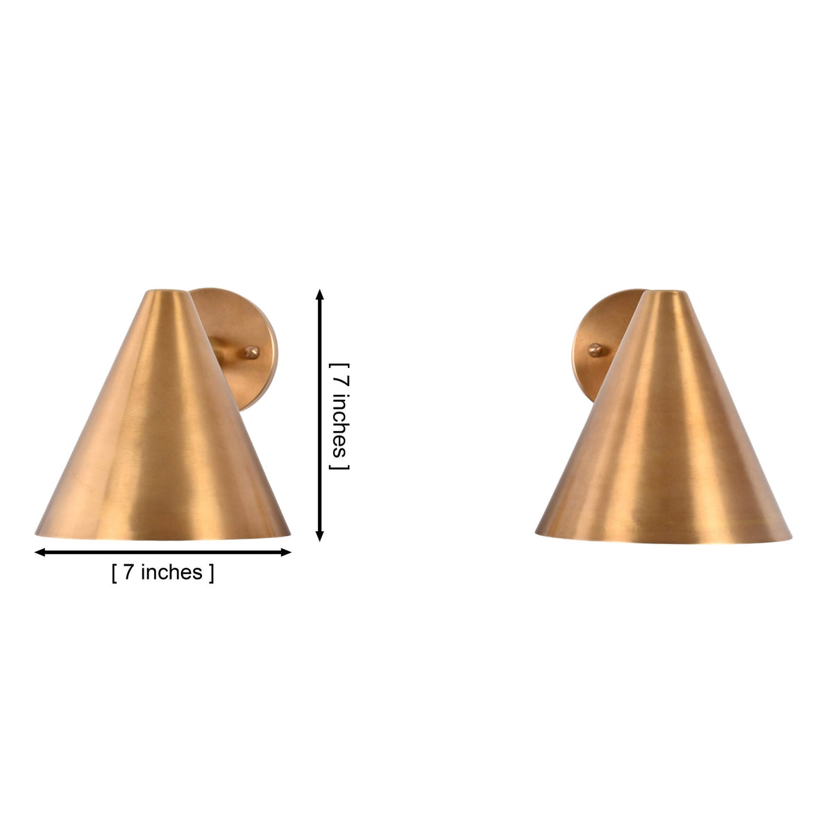 Size guide for Siena Modern Cone Wall Sconce – Single Light – 7 Inch – Model 32765