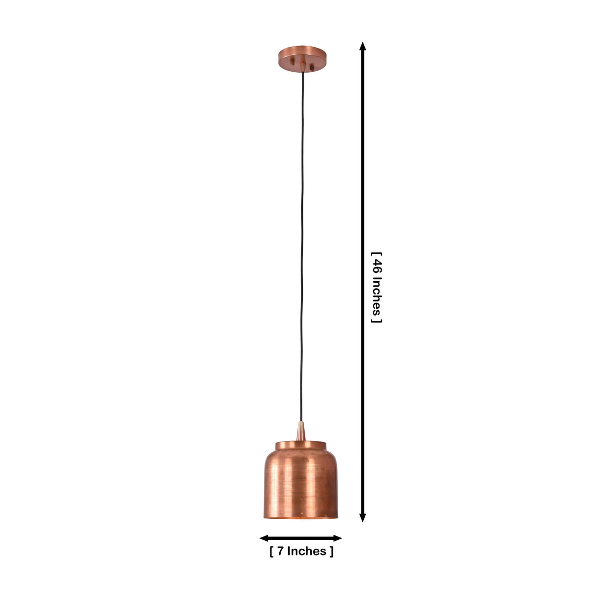 Size guide for Aspen Copper Cylinder Pendant 1 Light – 7 Inch - Model 33224