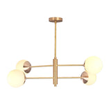 Astra 4 Globe Sputnik Chandelier front view showing four globe shades and clean horizontal arm design