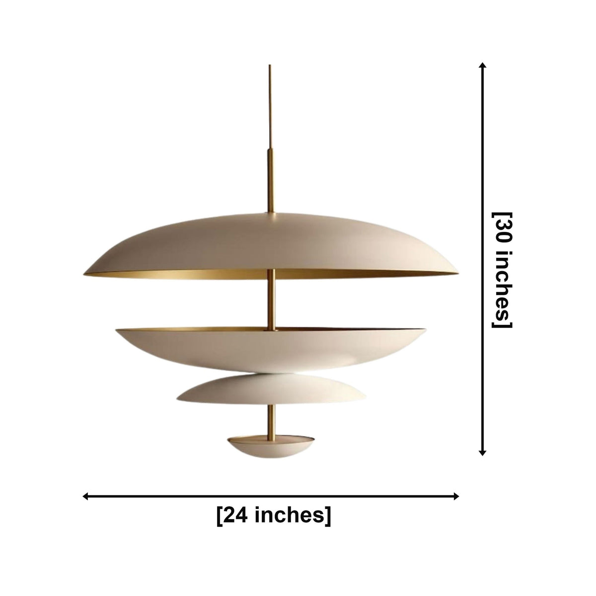 Size guide for Athens Layered Disc Chandelier – 8 Light – 24 Inch – Model 62082