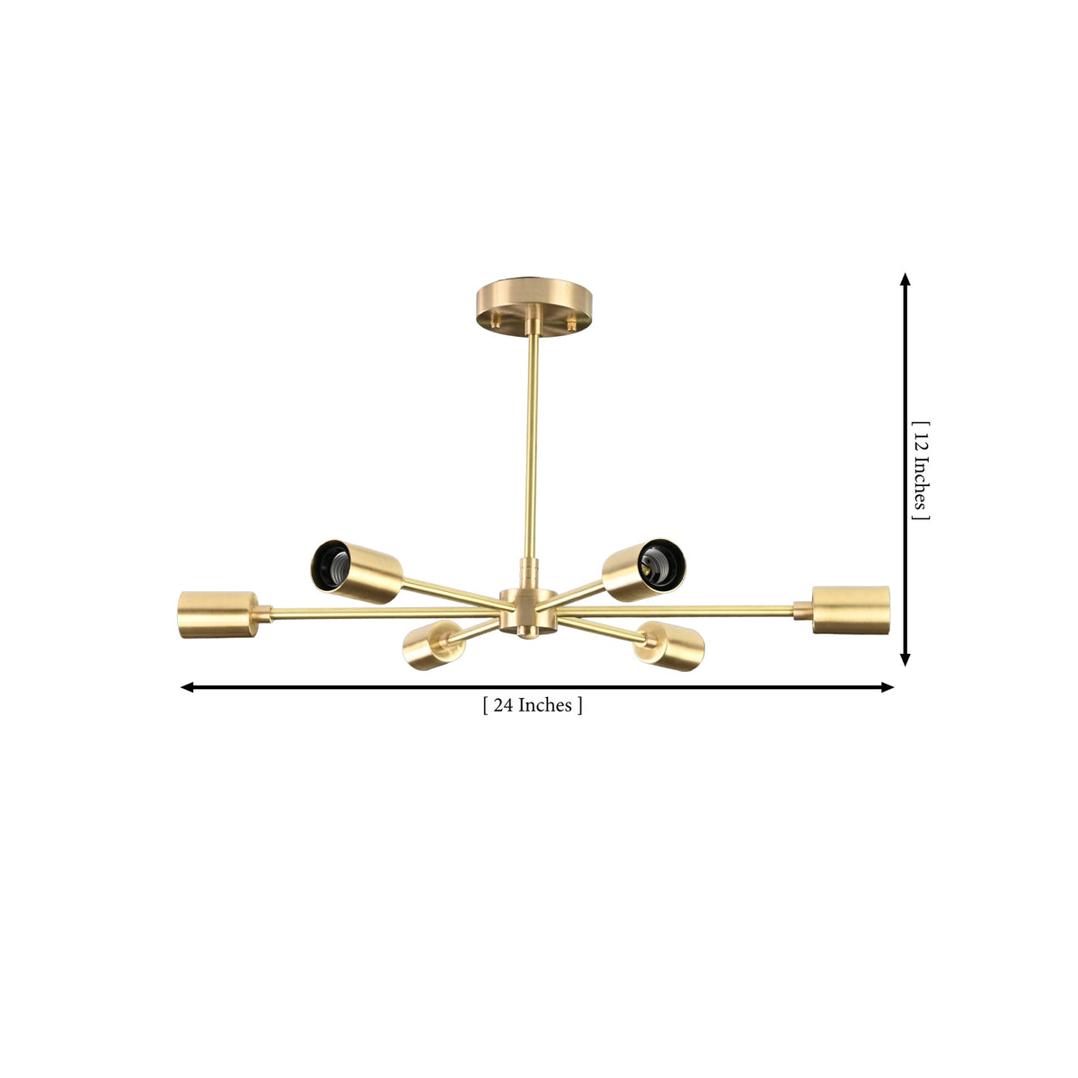 Size guide for Athens Sputnik Semi Flush - 6 Lights - 24 Inch - Model 32174