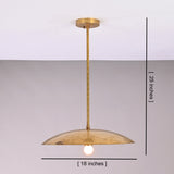 Aurelia Petite Saucer Pendant Light shown with 18 inch width and 25 inch overall height dimensions.