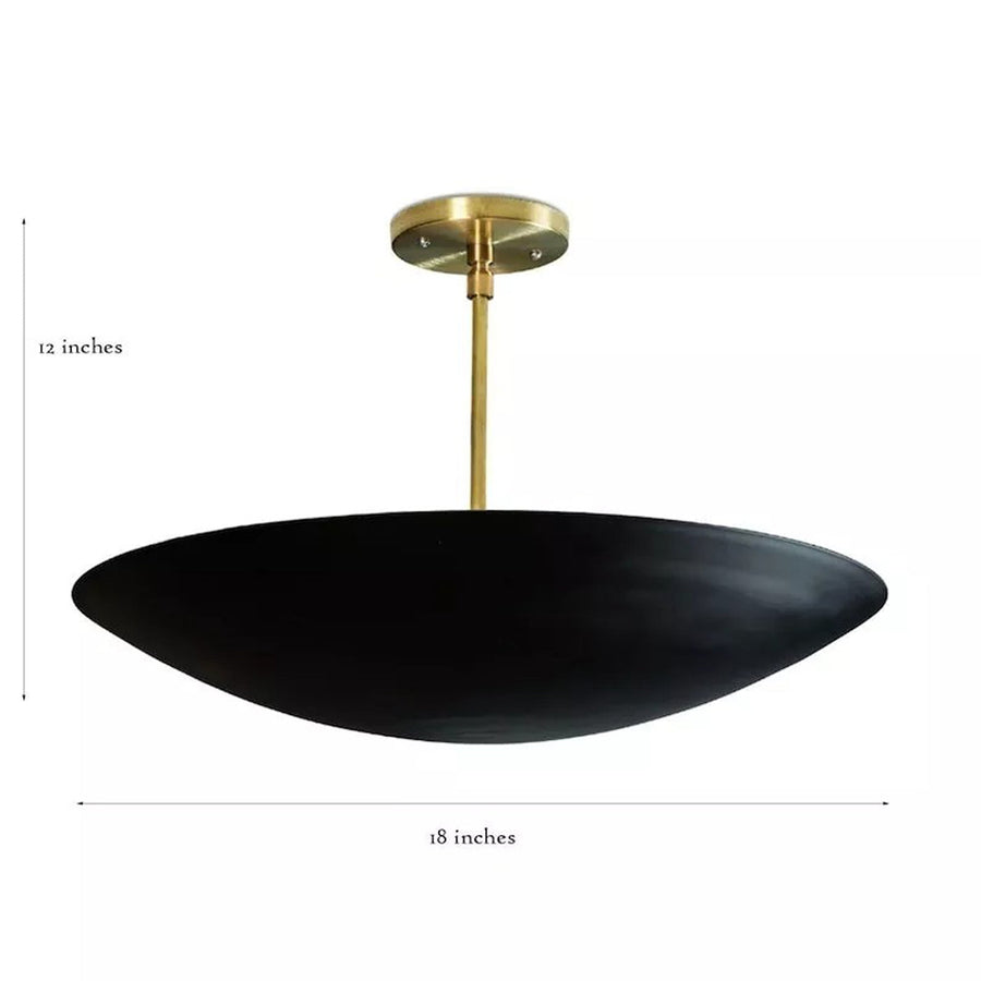 Aurora Layered Bowl Pendant Chandelier installed above a modern dining table, featuring a handcrafted matte black bowl shade with warm ambient illumination in a contemporary dining room.