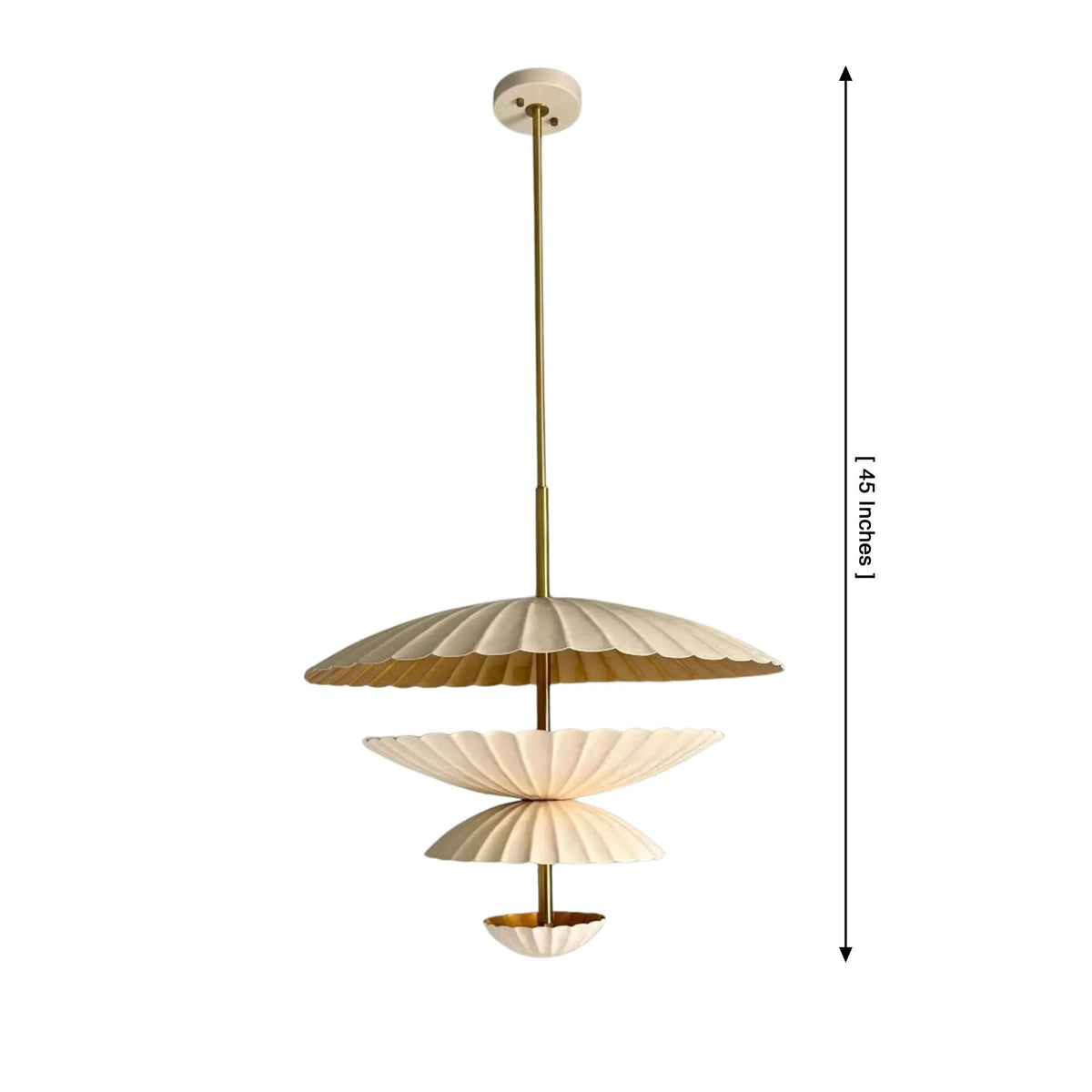 Size guide for Aurora Layered Petal Pendant Chandelier – 4 Tier – 45 Inch – Model 33191