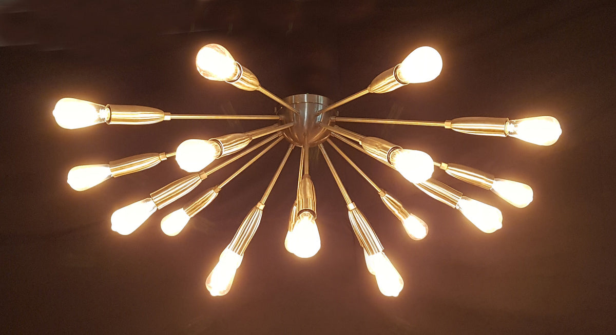 Paris Nova - Flush Mount Brass Chandelier - 18 Lights - 32131