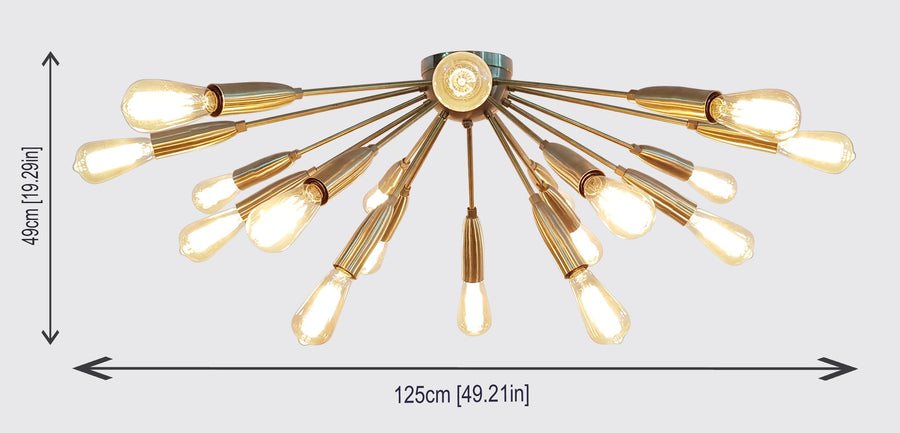 Paris Nova - Flush Mount Brass Chandelier - 18 Lights - 32131